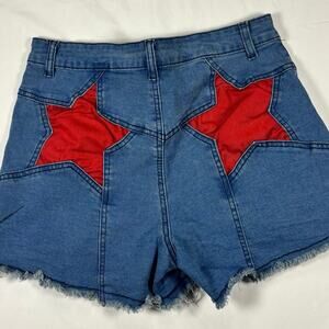 Women's Denim Shorts with Star Detail on Back Pockets Size M